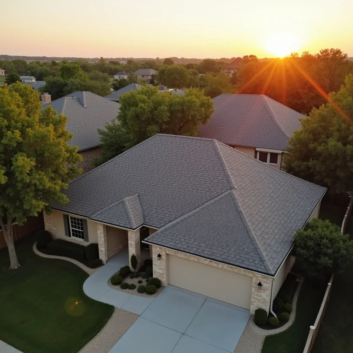 Ranch-style homes near Benbrook Lake Texas with shingle roofs
