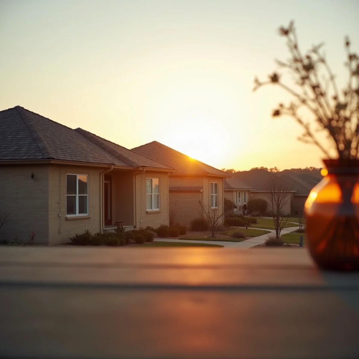 Family homes under wide Texas sky in Burleson