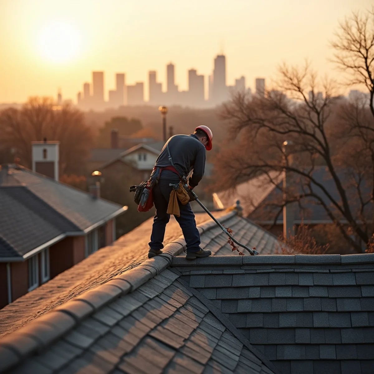 Historic M Streets and Oak Cliff bungalows with shingle roofs in Dallas, Texas