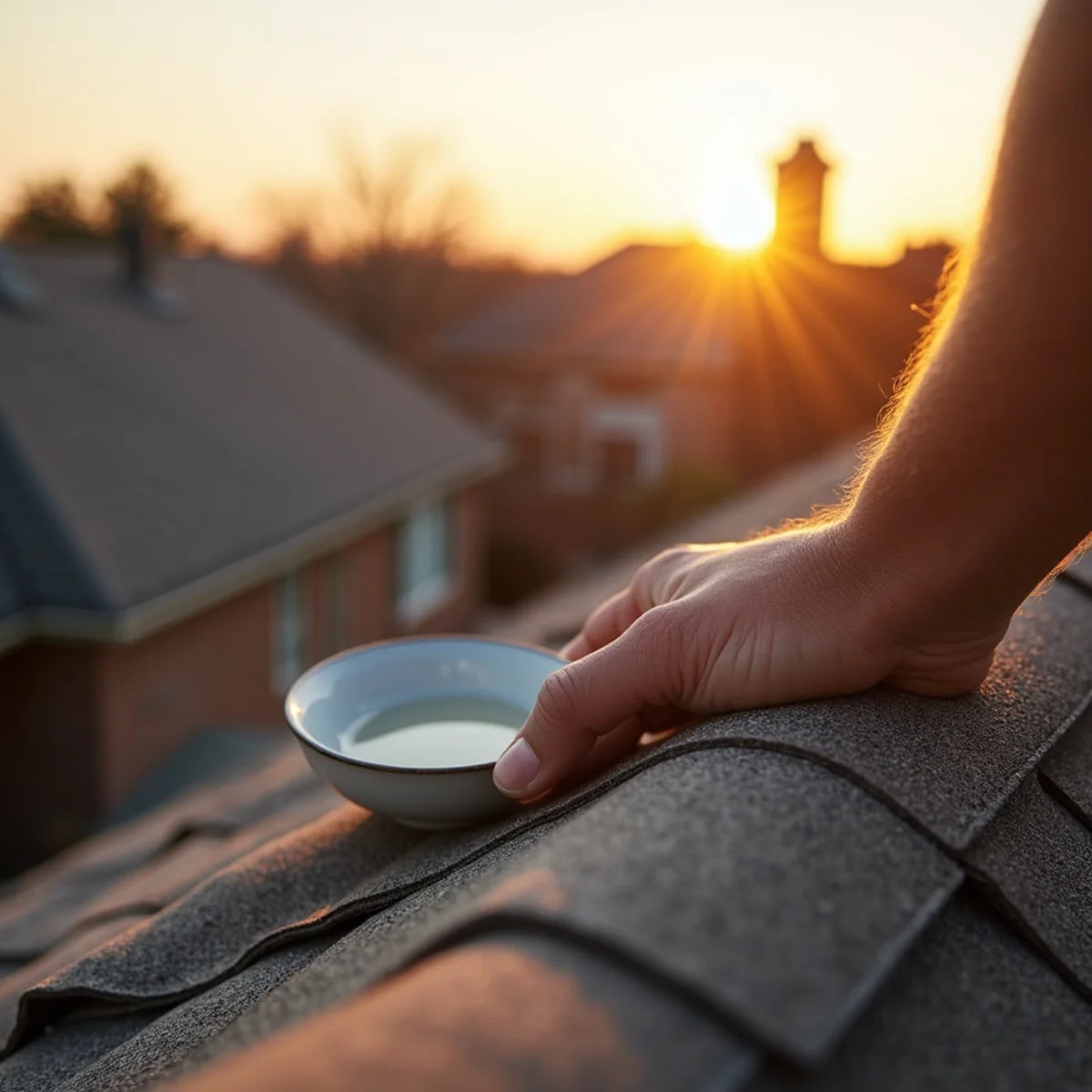 Mid-cities neighborhood rooftops in Hurst Texas