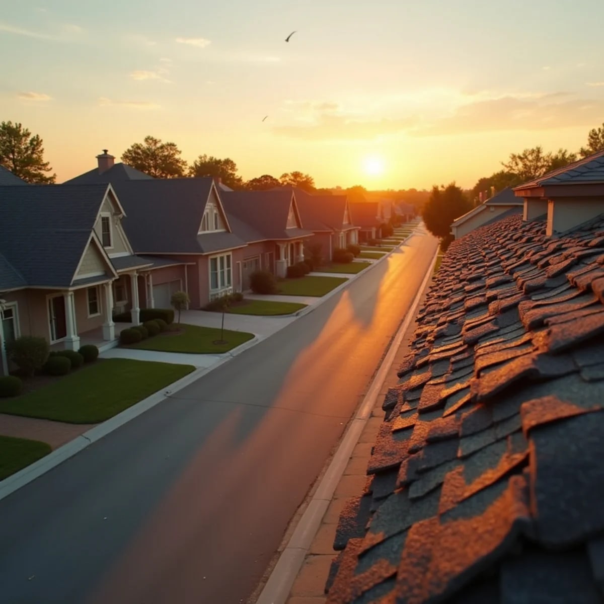 Historic homes and new builds along I-20 in Terrell, Texas