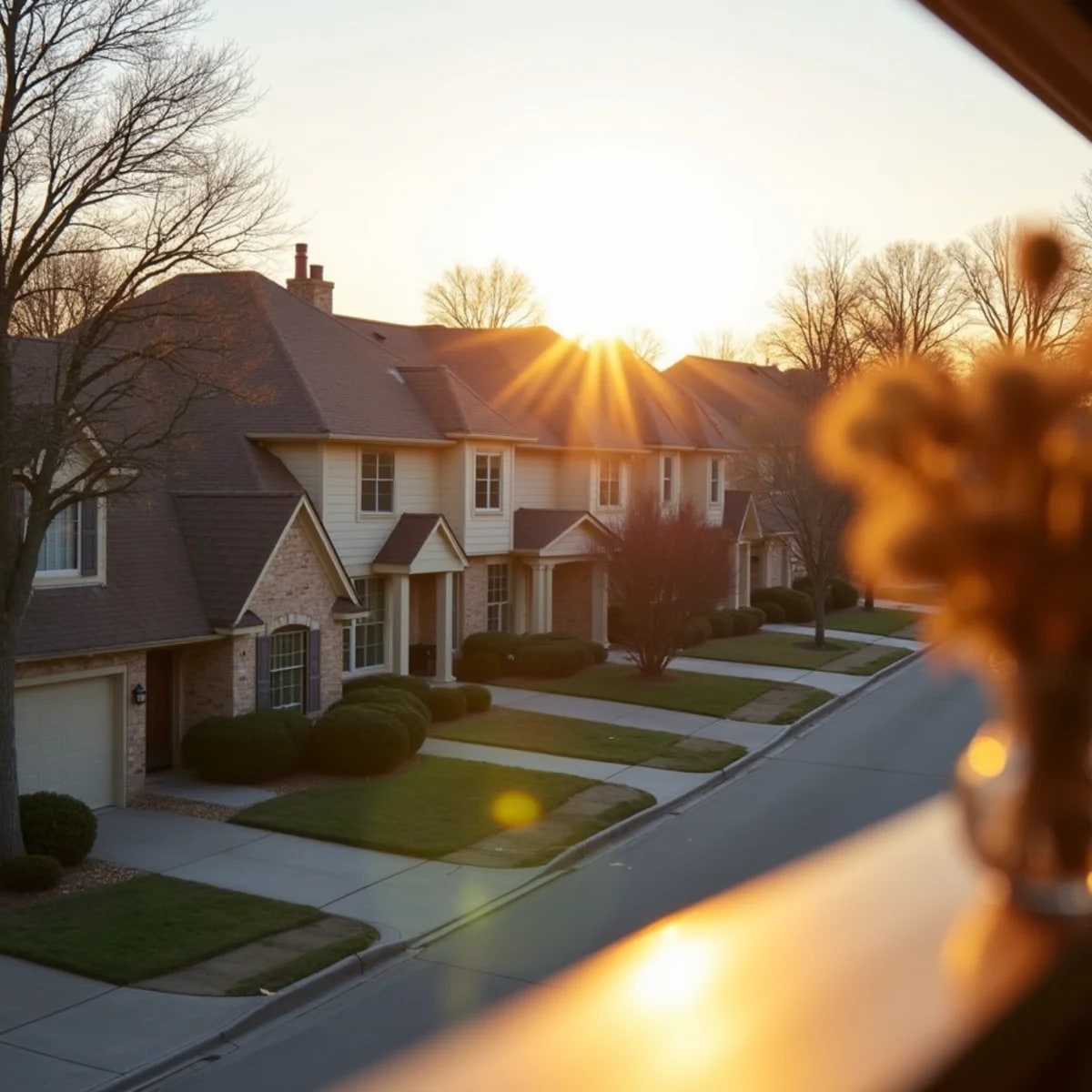 Family neighborhood with shingle roofs in Willow Park Texas
