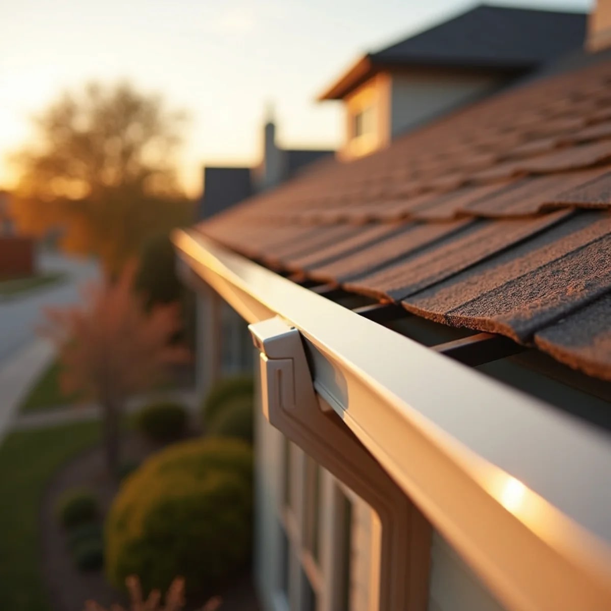 New seamless gutter installation on a Fort Worth home