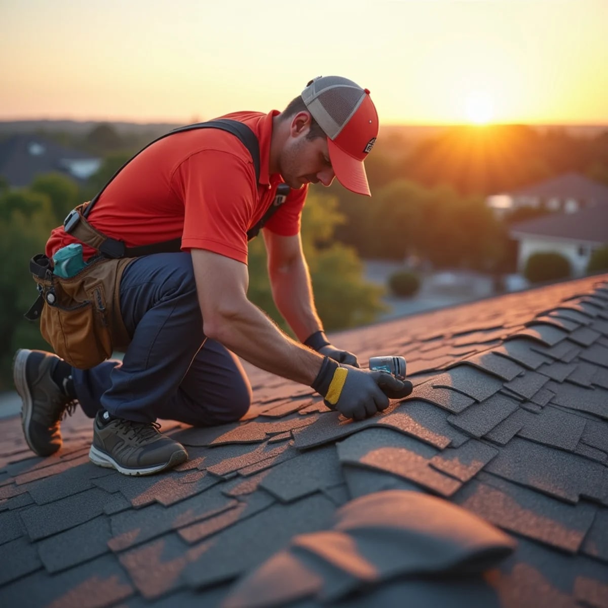 SkyCloak roofing crew installing asphalt shingles on a Texas home