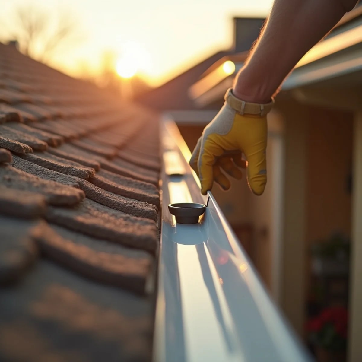 SkyCloak gutter installation project on a Fort Worth, TX home
